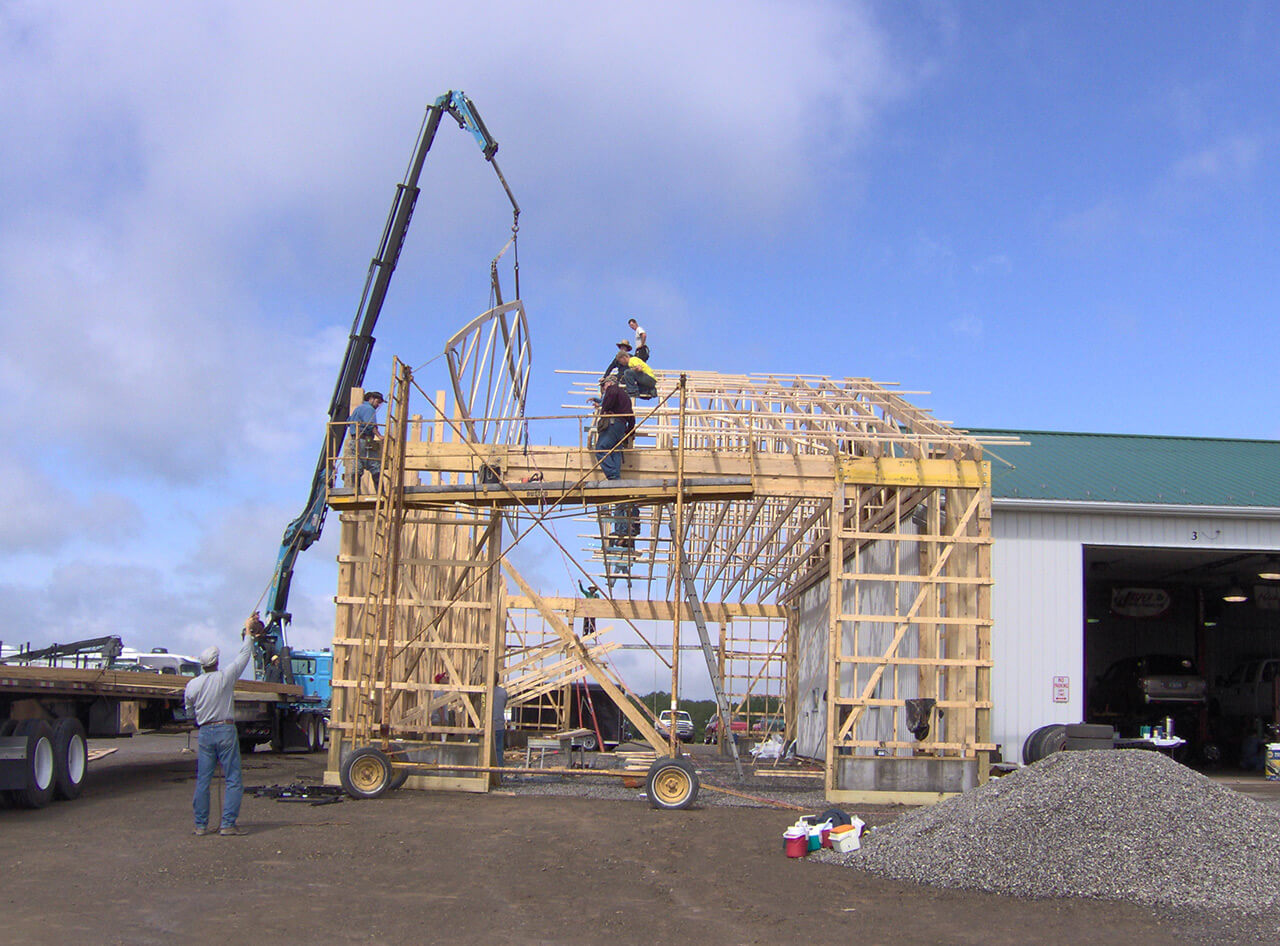 erectingpostframebuilding M&M Barn Sales