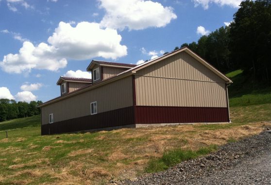 Red and Tan Pole Barn