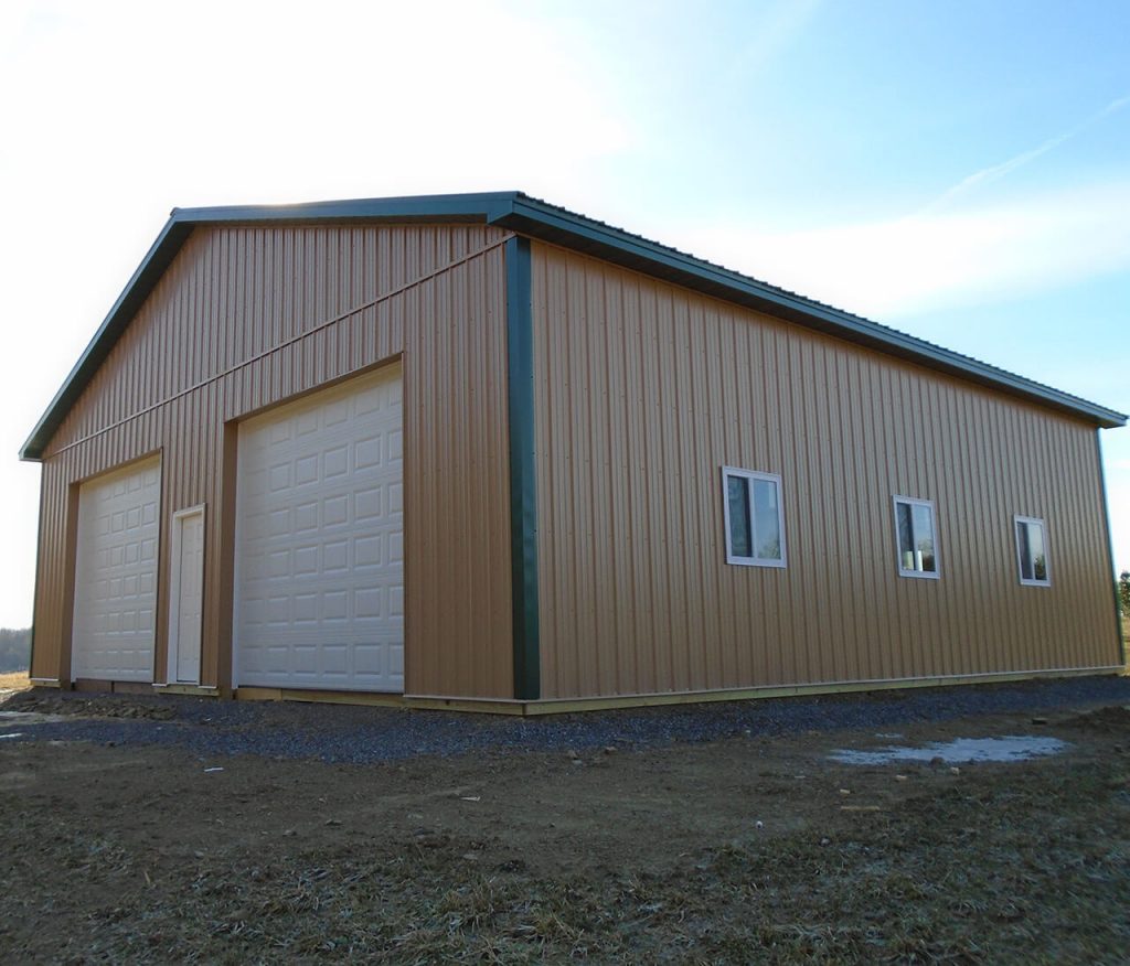 Tan and Green Barn